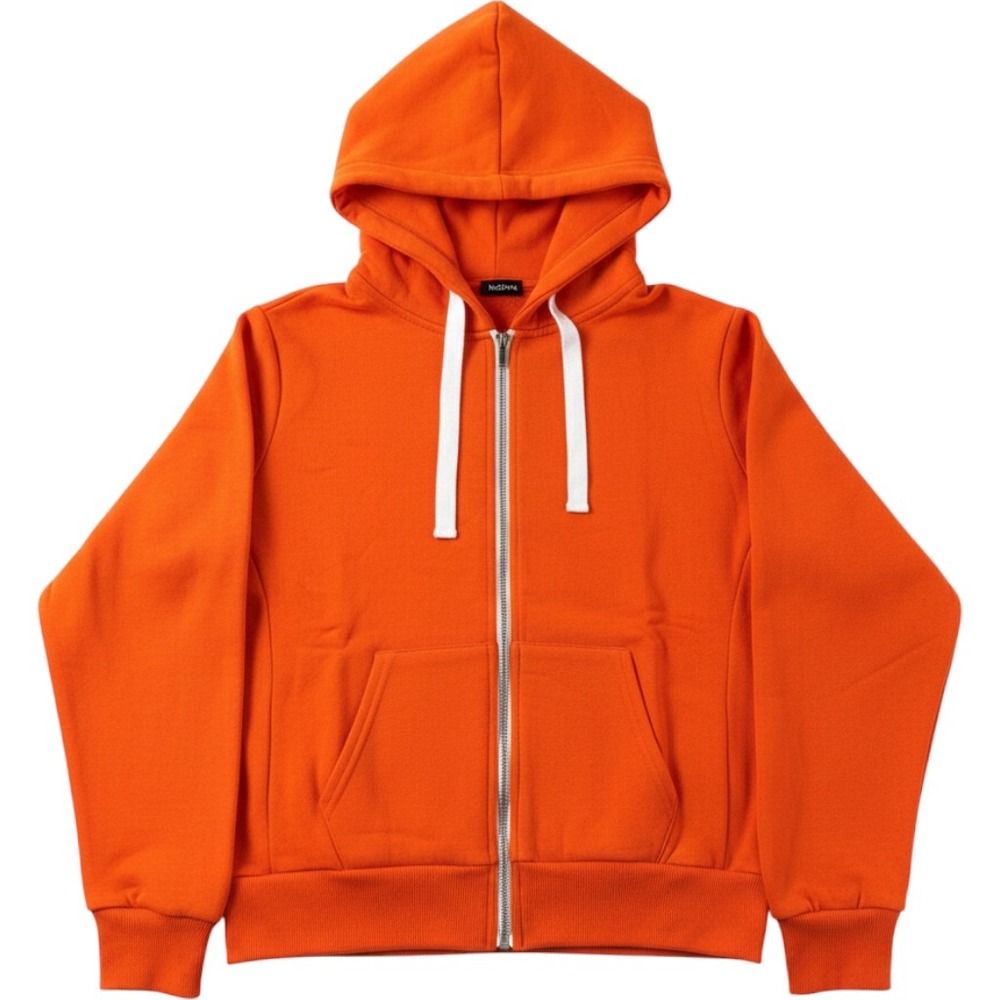 Fashion Nova Zip Up Hoodie Size L Relaxed Vibe Orange Jacket J415